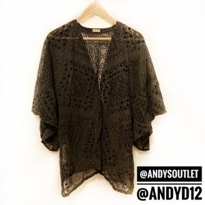 Hollister Black Kimono Cover Up One Size